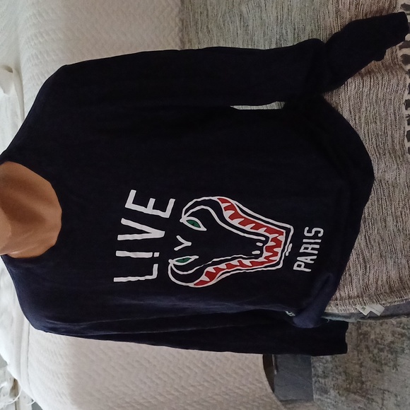 Lacoste Live Paris rare crewneck long sleeve navy tshirt 6 M/L - Picture 11 of 15